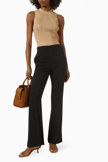 Sleeveless Knit Top in Technical Fabric