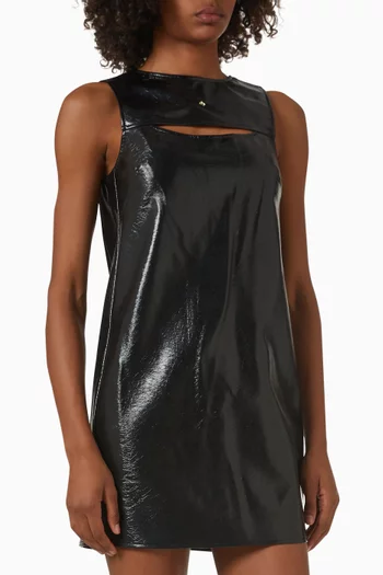 Slit Neckline Mini Dress