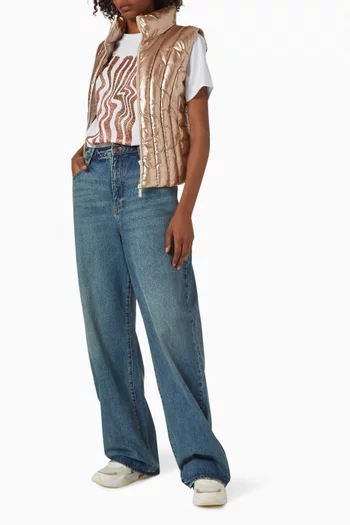 Puffer Vest Jacket in Quilted-nylon