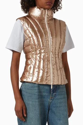 Puffer Vest Jacket in Quilted-nylon