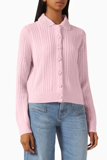 كارديغان قصير صوف وكشمير