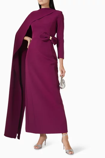 Cape-style Maxi Dress