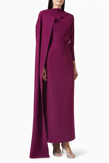 Cape-style Maxi Dress