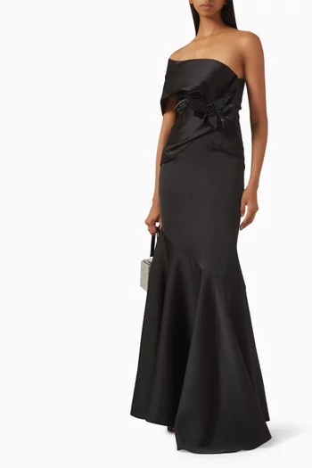 Floral Appliqué Gown