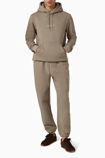 كنزة بغطاء رأس بشعار الماركة مزيج قطن