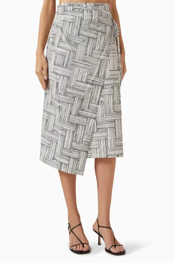 Printed Wrap Skirt in Cotton