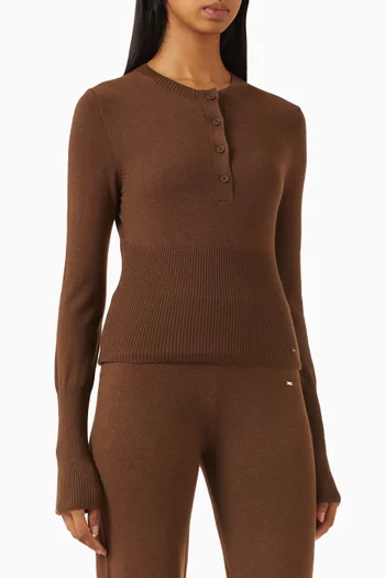 Button-up Sweater in Merino-blend Knit