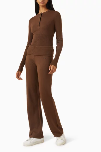 Fold-over Pants in Merino-blend Knit