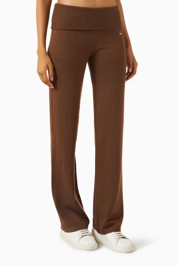 Fold-over Pants in Merino-blend Knit