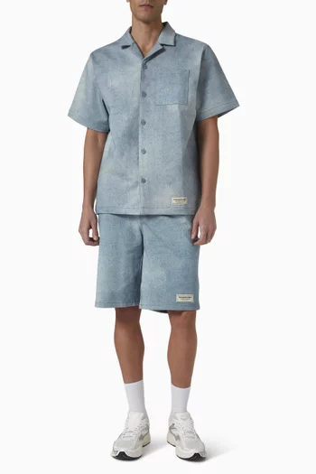 Oversized Bowling Shirt in Soft Denim