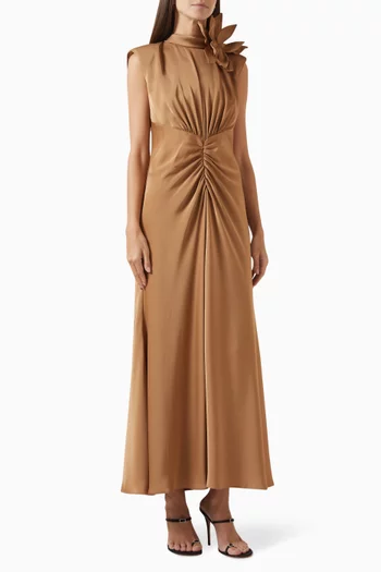 3D Floral Ruched Dress