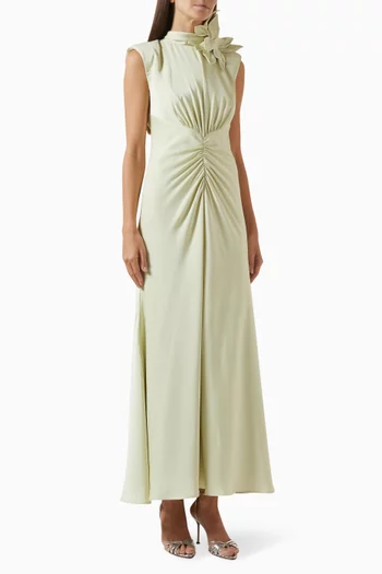 3D Floral Ruched Dress