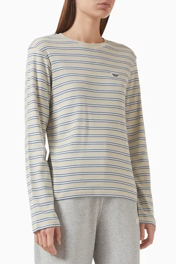 Rib Stripe T-shirt in Cotton