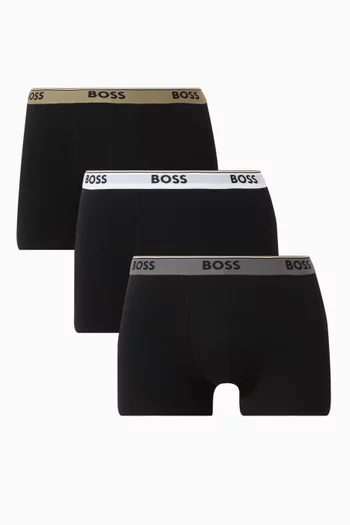 Logo Trunks in Stretch Cotton, Set of 3