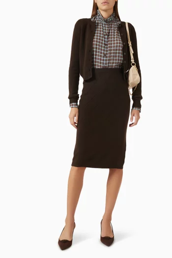 Openwork Knit Skirt in Cashmere