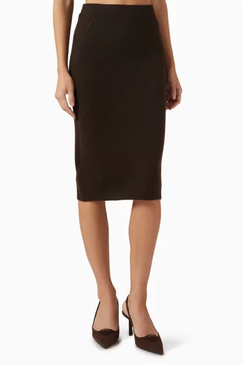 Openwork Knit Skirt in Cashmere