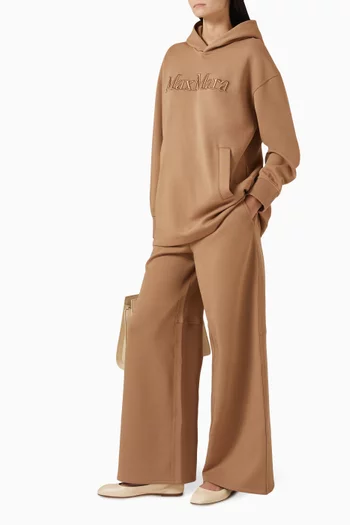 Merlot Wide-leg Pants in Cotton-jersey