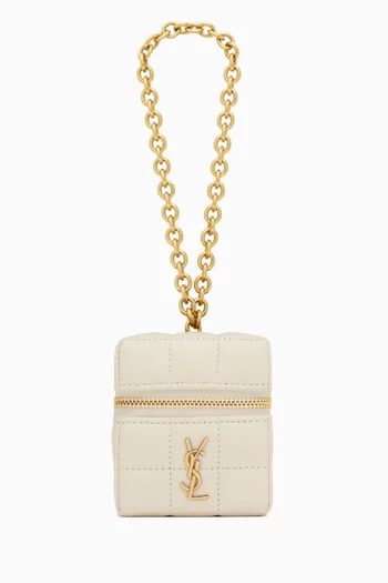 حقيبة كاساندر ميني بتصميم مكعب مبطن بسلسلة جلد ماعز