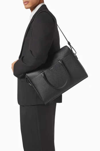 Duffle Briefcase in Grain de Poudre Embossed Leather