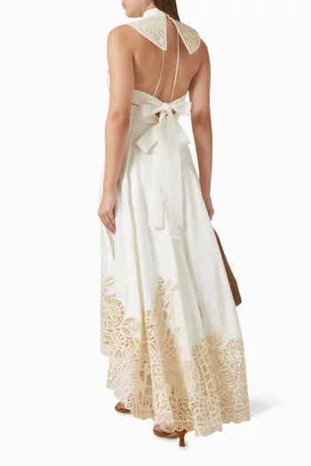 فستان روزماري مطرز مزيج كتان