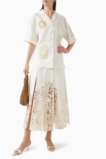Rosemary Embroidered Shirt in Linen