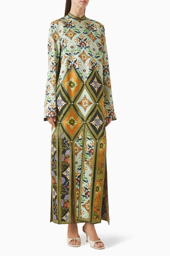 فستان سيسي مقسم لأجزاء مزيج فيسكوز