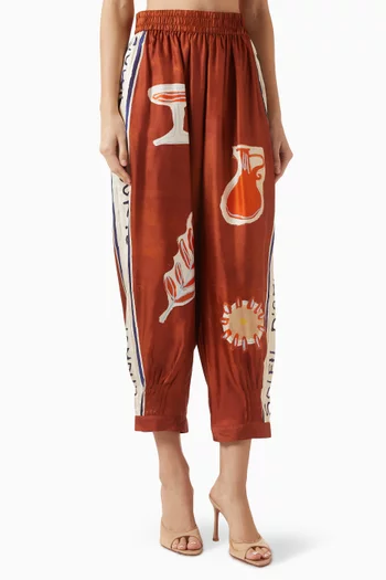 Soleil D'Amour Tapered-leg Pants in Silk