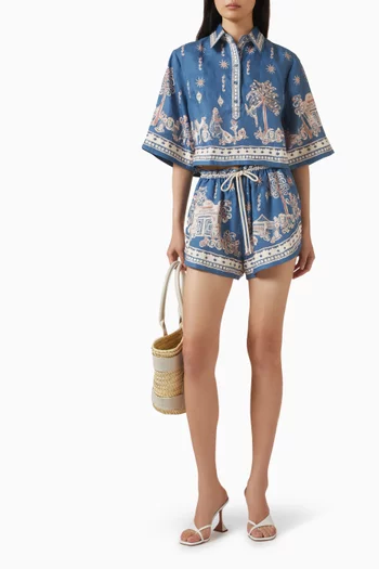 Acacia Crop Shirt in Linen