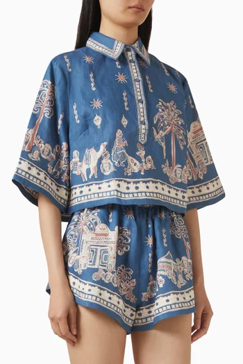 Acacia Crop Shirt in Linen