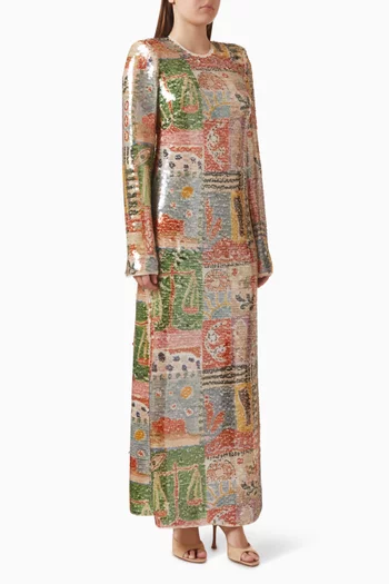 فستان لوميرا مطرز بالترتر