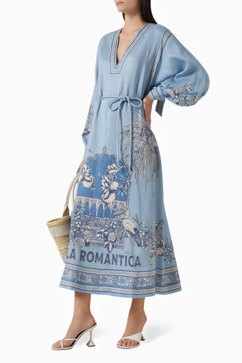 Villa Romantica Holiday Dress in Linen Blend