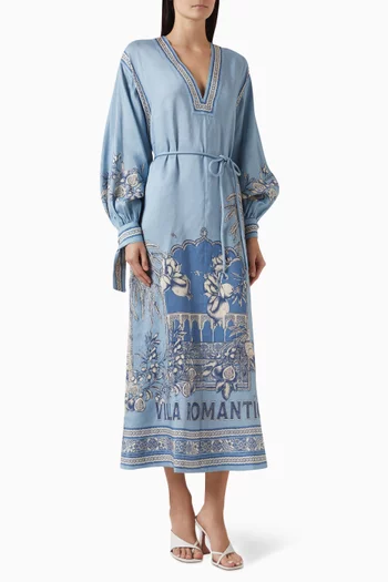 Villa Romantica Holiday Dress in Linen Blend