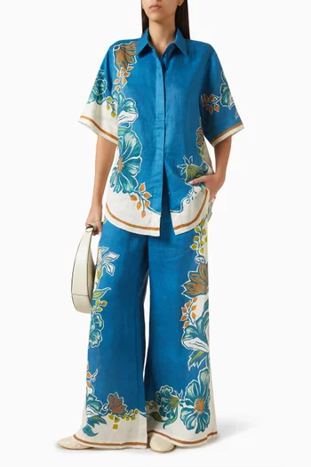 Luda Printed Shirt in Linen