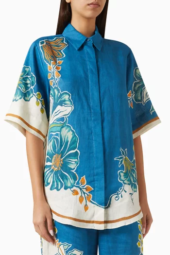 Luda Printed Shirt in Linen