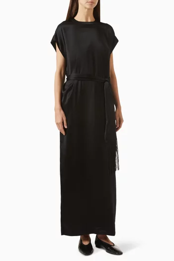 Crew Belted Dress in Satin