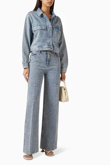 Good Skate Crystal Wide-leg Jeans in Denim