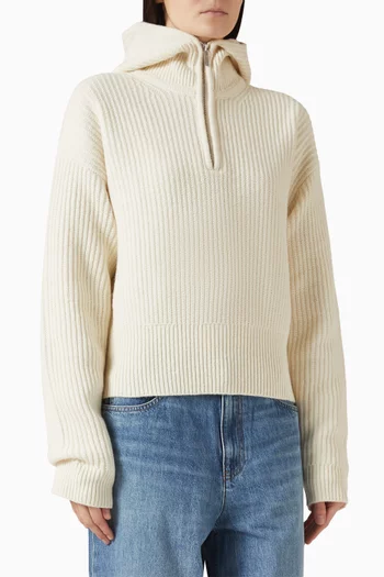 كنزة بالاكلافا بغطاء رأس مزيج صوف