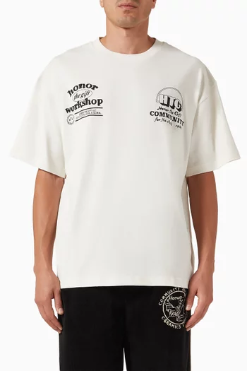 تي شيرت بطبعة Honor Workshop قطن