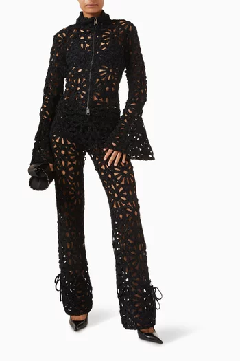 بنطال فيدا مطرز بقصة ساق واسعة