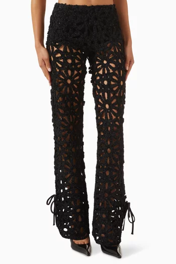 بنطال فيدا مطرز بقصة ساق واسعة