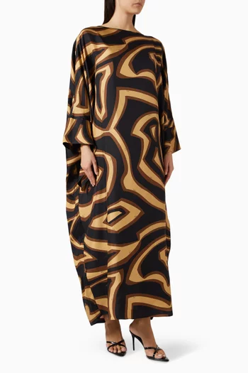 Labirinto-print Kaftan in Silk-twill