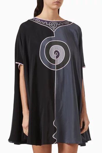 Astro-print Kaftan in Crepe de Chine