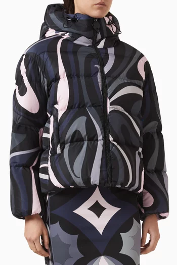 Marmo-print Down Jacket