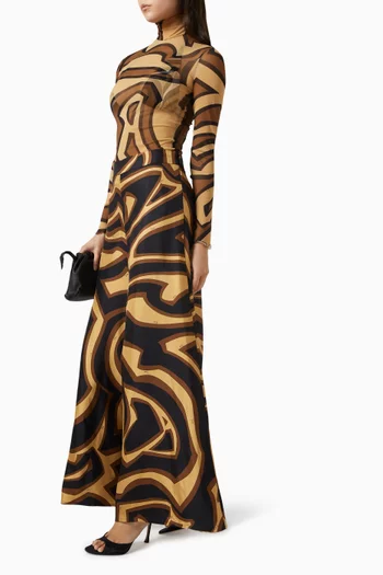 Labirinto Wide-leg Pants in Silk-twill