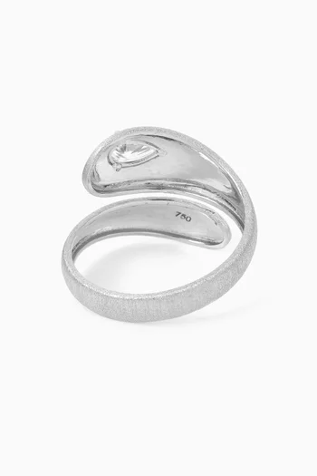 Sculptural Ring in 18kt White Brushed Gold