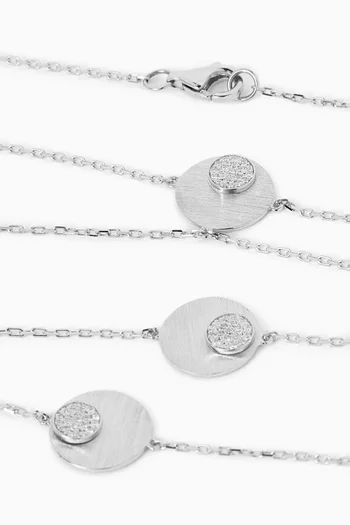 Disc Diamond Handchain Bracelet in 18kt White Gold