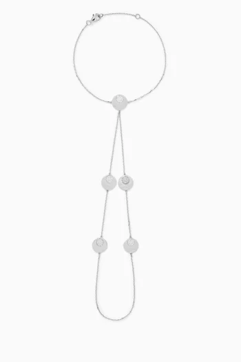 Disc Diamond Handchain Bracelet in 18kt White Gold