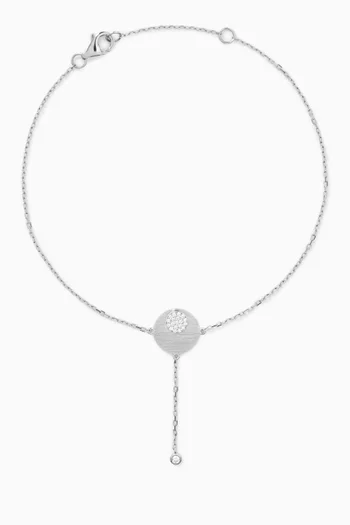 Diamond Disc Anklet in 18kt White Gold