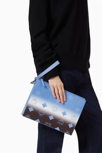 Small Aren Flat Pouch in Visetos Monogram Canvas