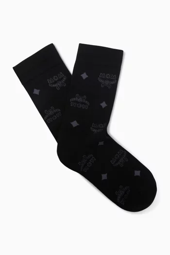 Monogram Socks in Cotton Knit